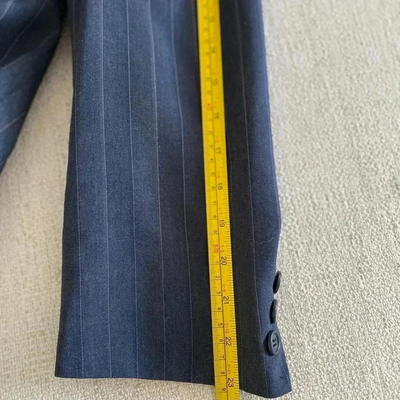 Valentino Uomo 100% Virgin Wool Preppy Pinstripe Blue Blazer Sz 39S Medium Acade - Picture 13 of 16